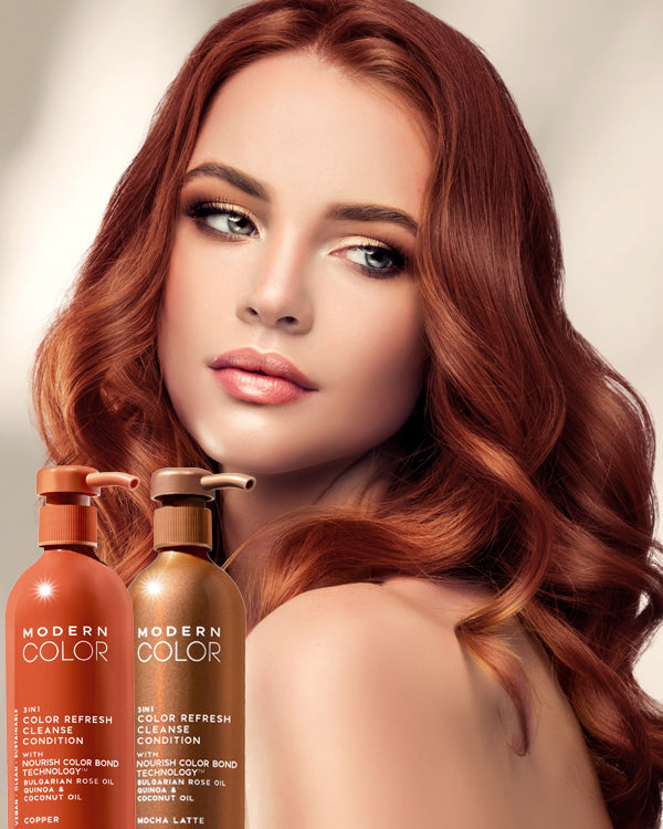 3-IN-1 HAIR COLOR REFRESH + CLEANSE + CONDITION -Cowboy Copper Bundle (Copper + Mocha Latte)