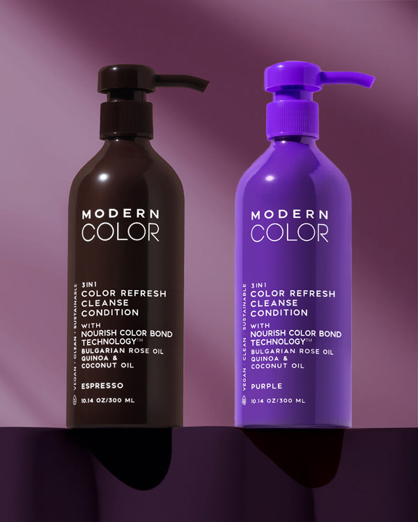 3-IN-1 HAIR COLOR REFRESH + CLEANSE + CONDITION - Plum Burgundy Bundle (Espresso + Violet)