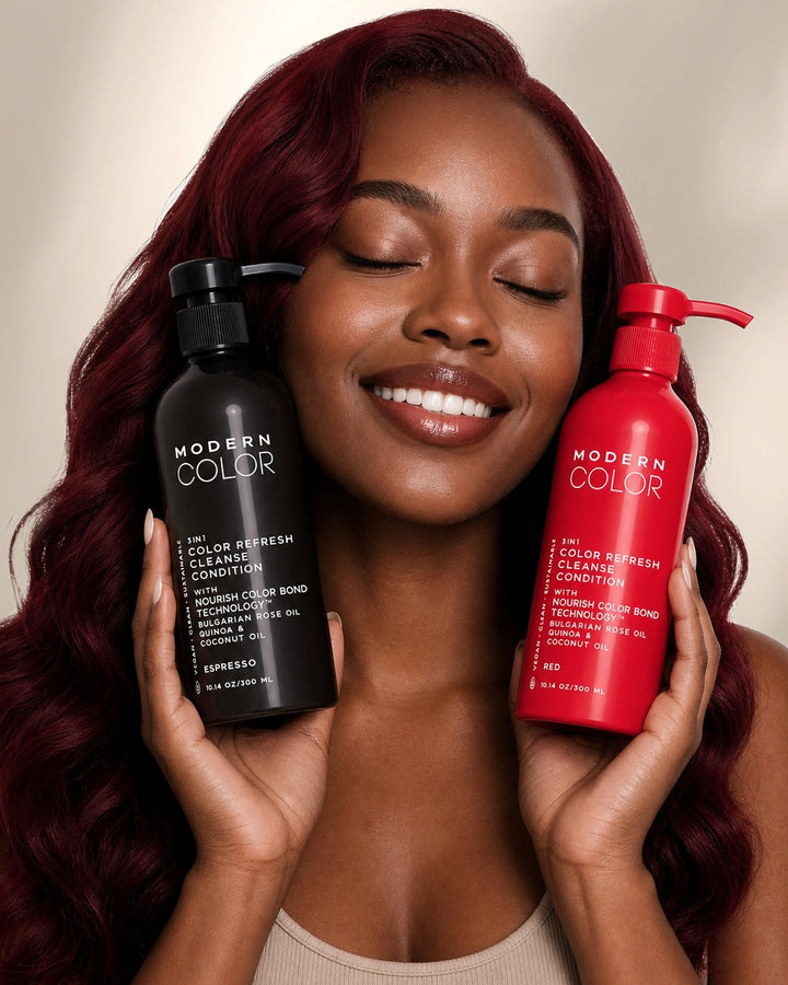 3-IN-1 HAIR COLOR REFRESH + CLEANSE + CONDITION - Wine Burgundy Bundle (Espresso + Red)
