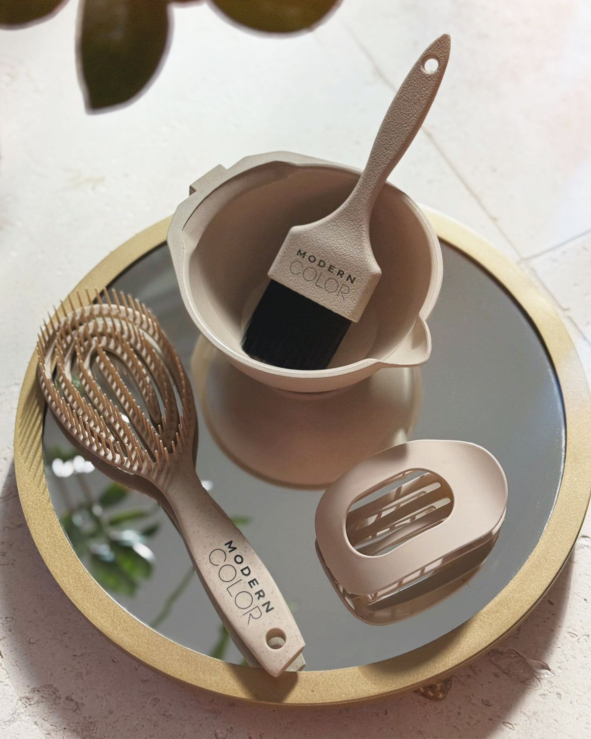 Eco-Friendly Wheat-Straw Dye / Tint Bowl & Brush Set – Modern Color