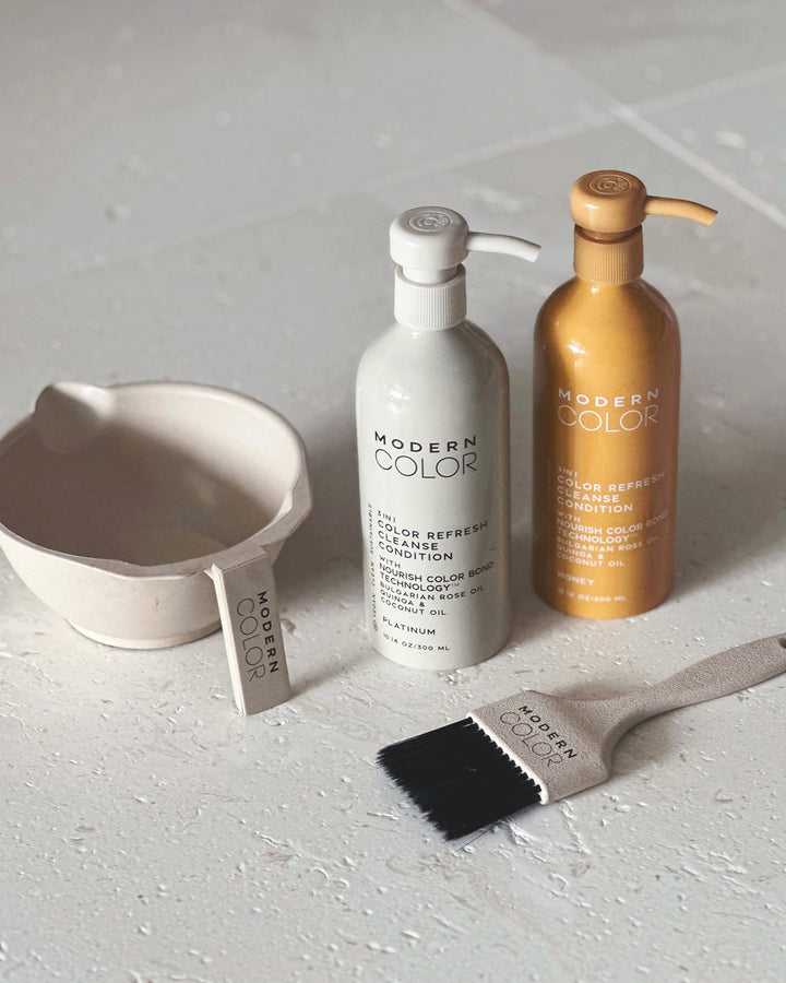 Modern Color Eco-Friendly Wheat-Straw Dye Bowl & Brush Set